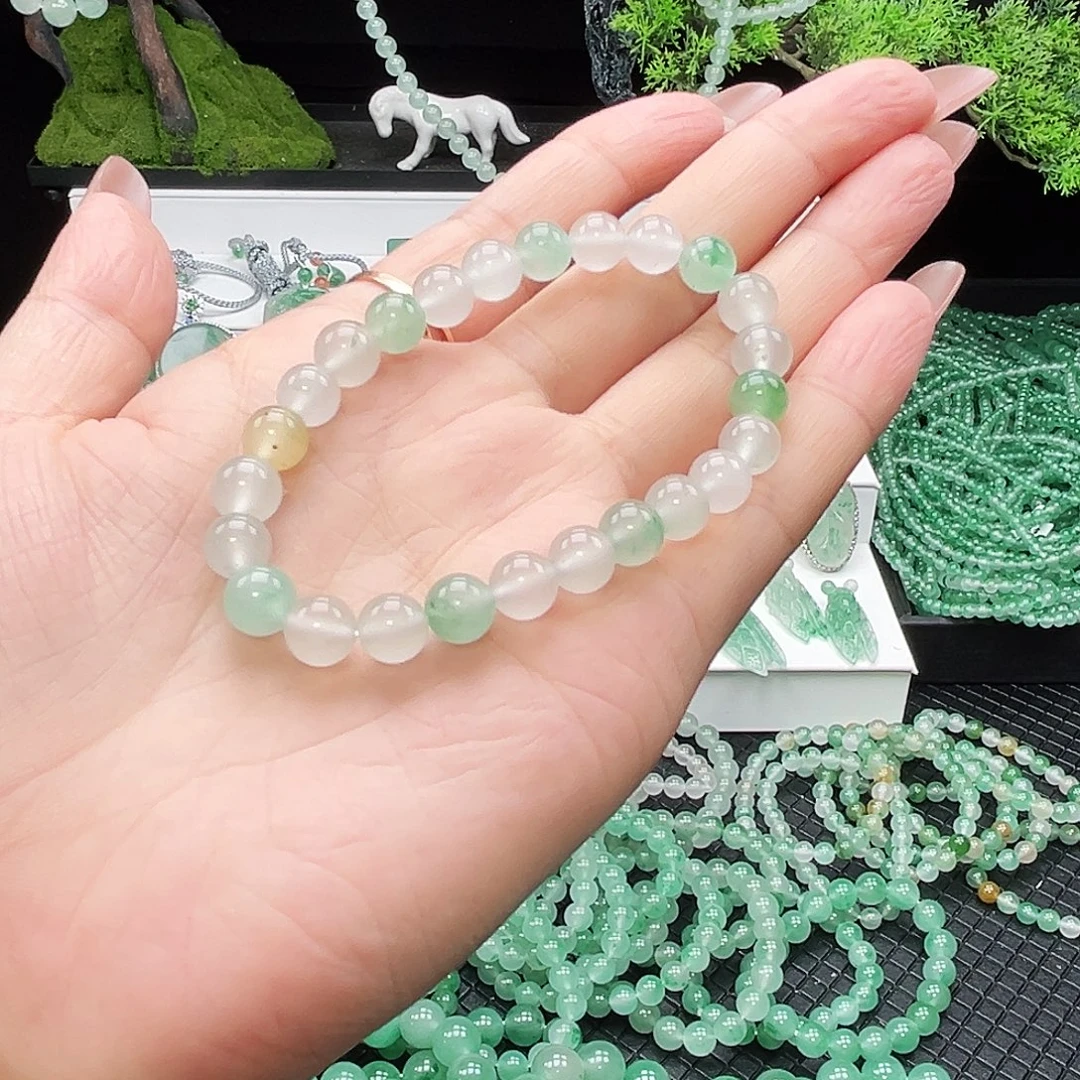 石英质玉（非洲翠）未镶嵌手链