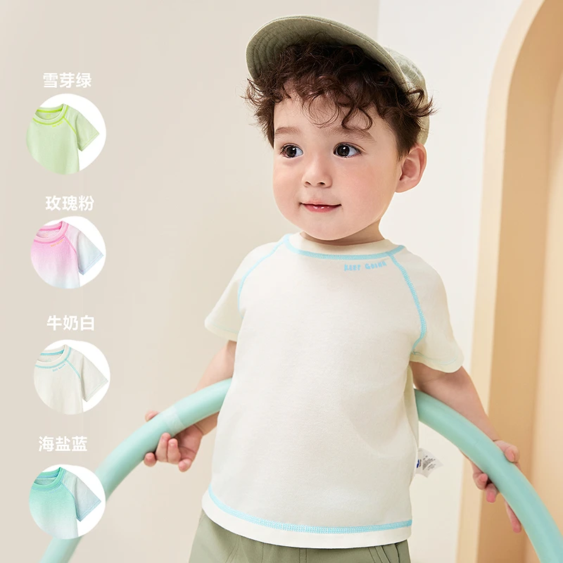 【植物肌 排汗T】迷你巴拉男女宝宝T恤凉感抑菌亲肤透气男童t恤短袖