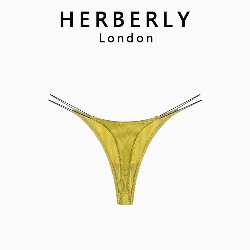 英国 HERBERRY 新款内裤细螺纹棉女士性感细带舒适透气三角裤