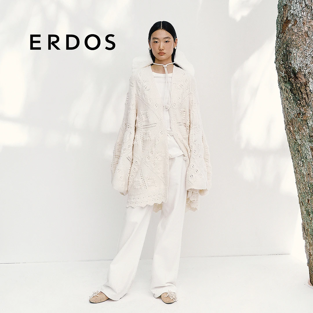 ERDOS 白色水洗牛仔裤女25年新品棉质宽松休闲百搭直筒长裤