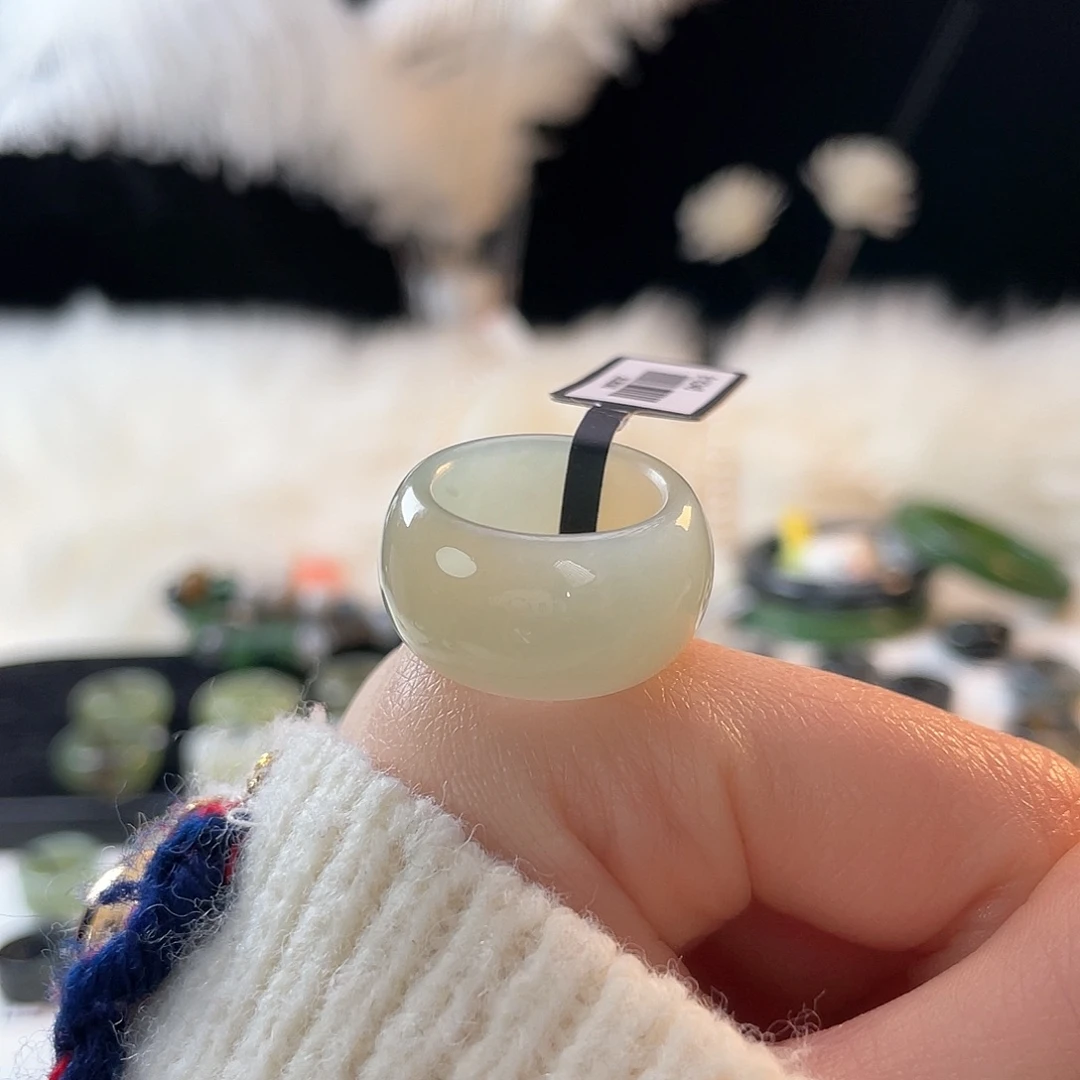 和田玉未镶嵌戒指k99晴水墩墩16.3mm