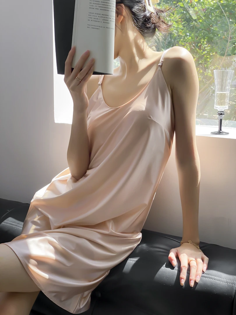 【福利睡裙】-女士性感短裙露背薄款夏季睡裙V领吊带女网红大码宽松