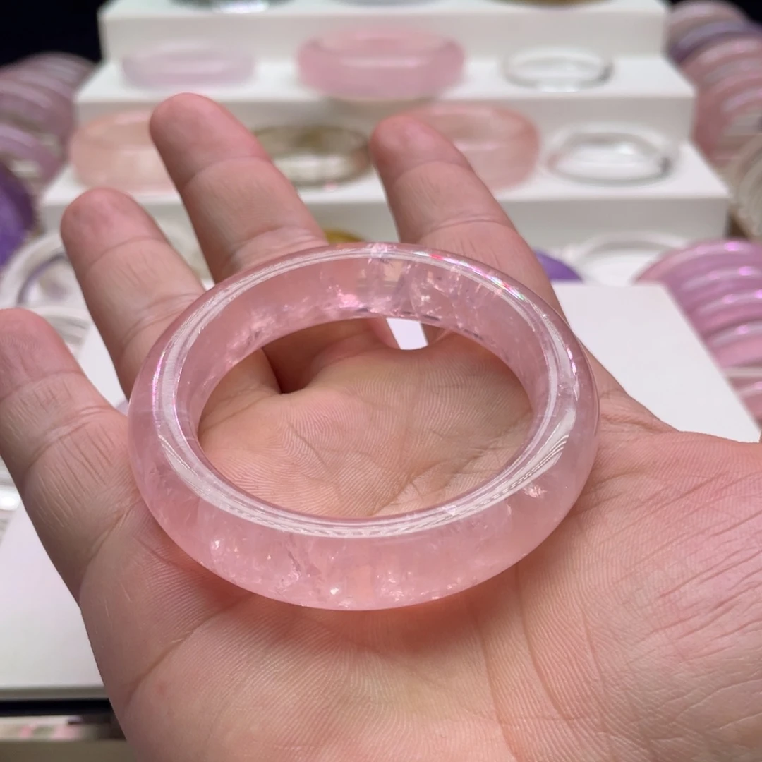 小****手镯水晶未镶嵌粉水晶手镯