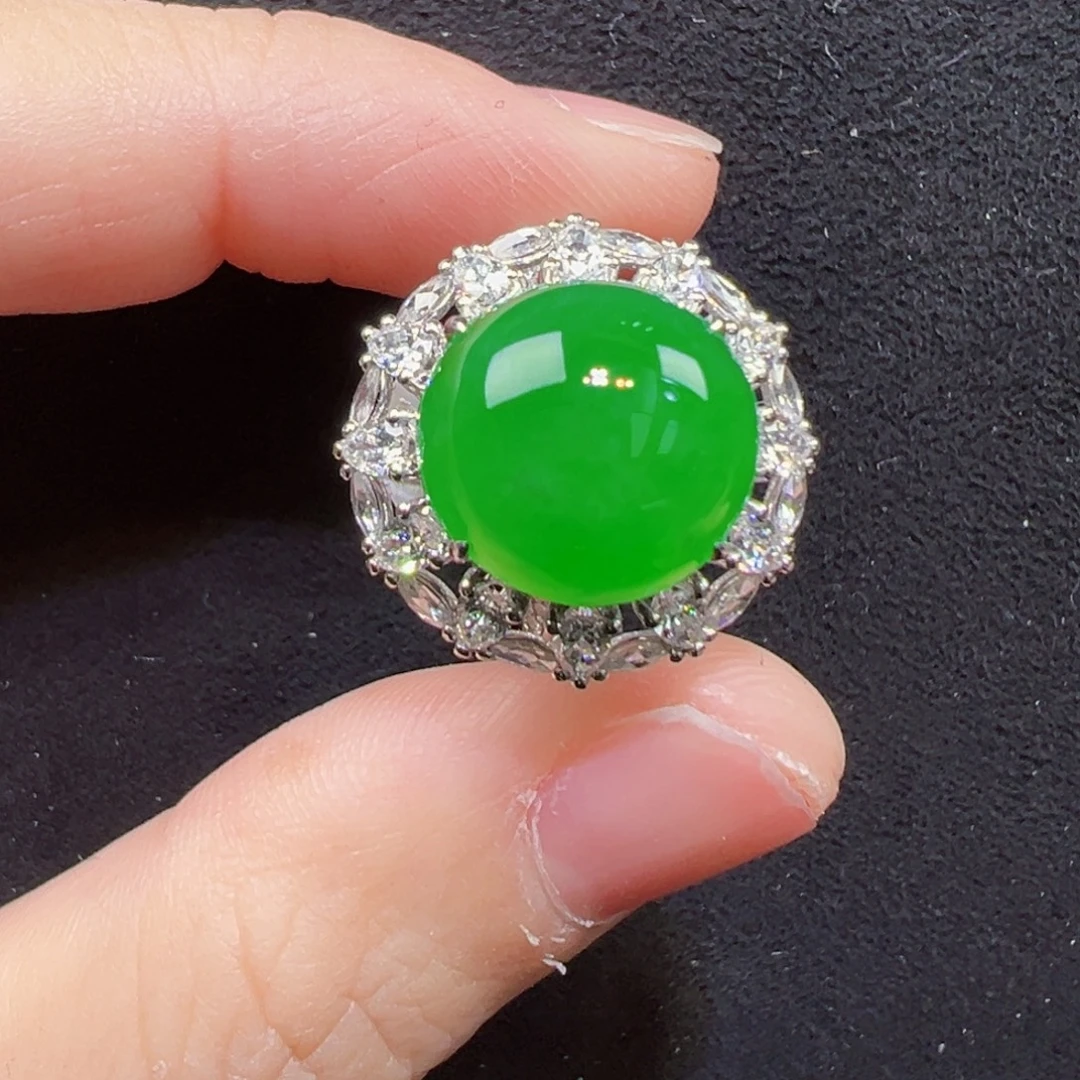 翡翠18K金镶嵌戒指戒指