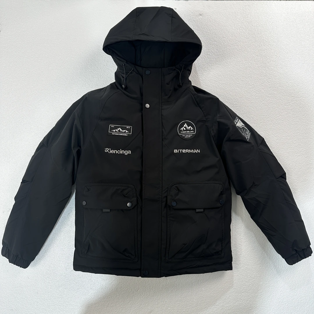 2【极寒系列】冬季2024新款立体刺绣工装连帽冲锋衣外套1912