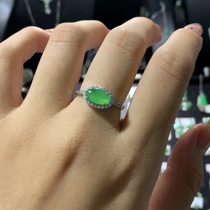 翡翠银S925镶嵌戒指