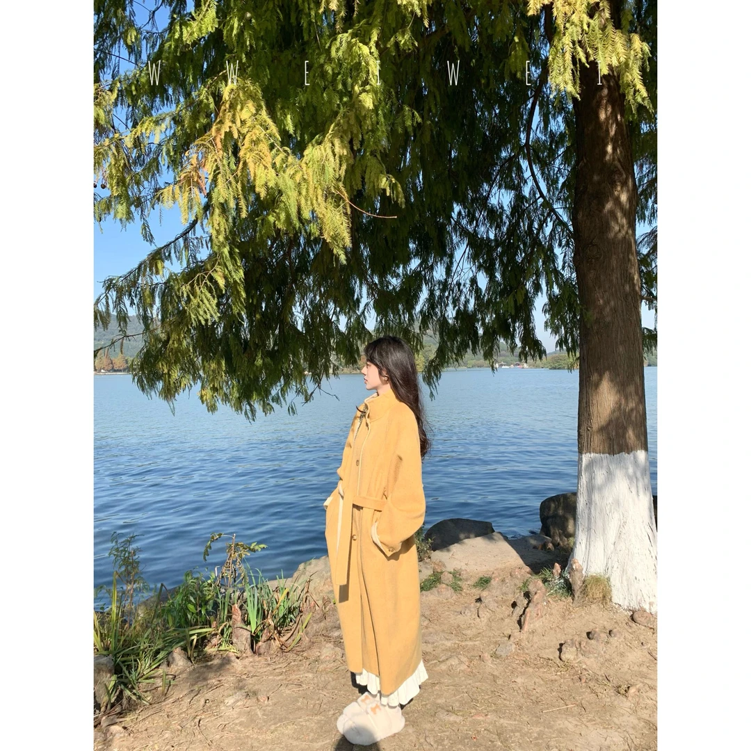 是玮玮哦【北欧随记】韩系宽松显瘦时髦气质高级感长款过膝毛呢外套