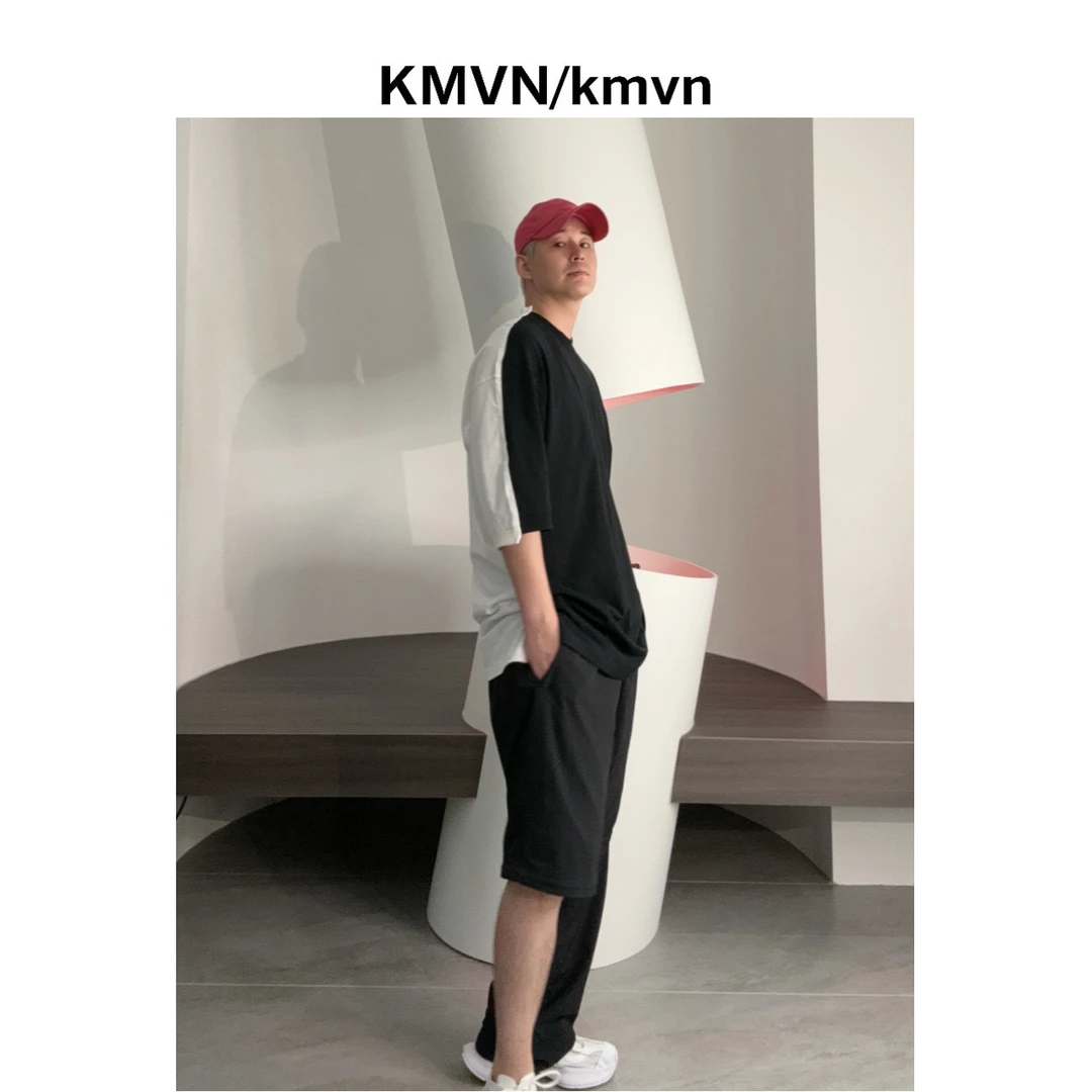 【绵初】2024夏季新款 黑白拼接 骨头印花 圆领短袖男装T恤