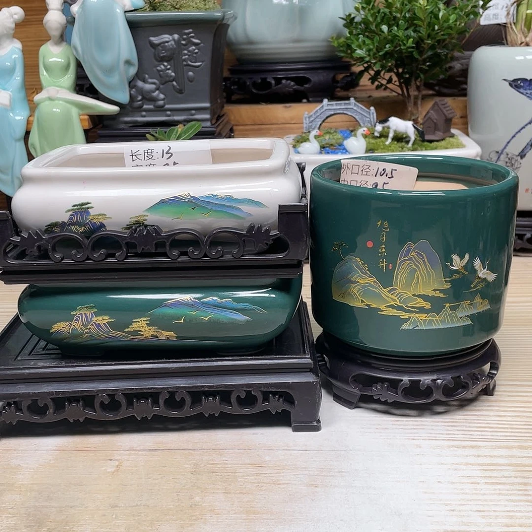 紫砂花盆陶瓷艺术花盆陶瓷