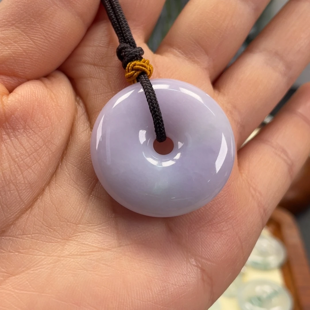 翡翠未镶嵌颈饰紫罗兰大平安扣