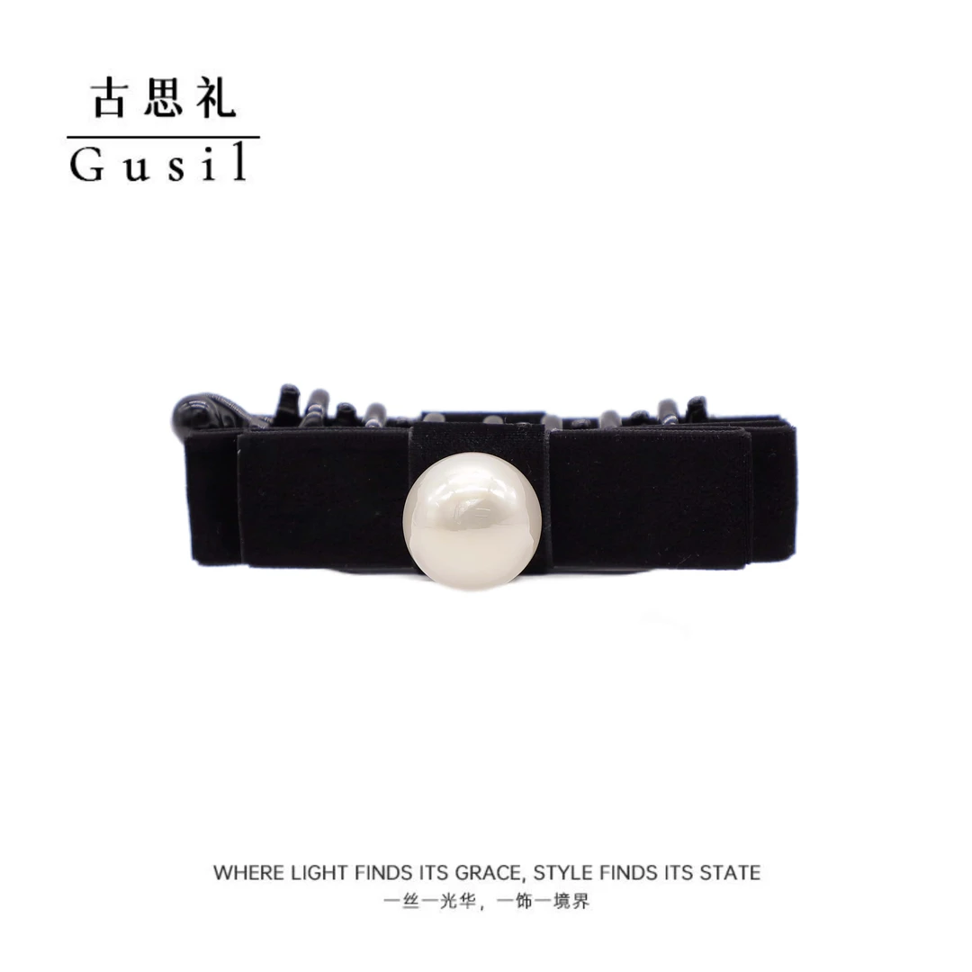 韩版细绒双层蝴蝶结盘发香蕉夹GS9090