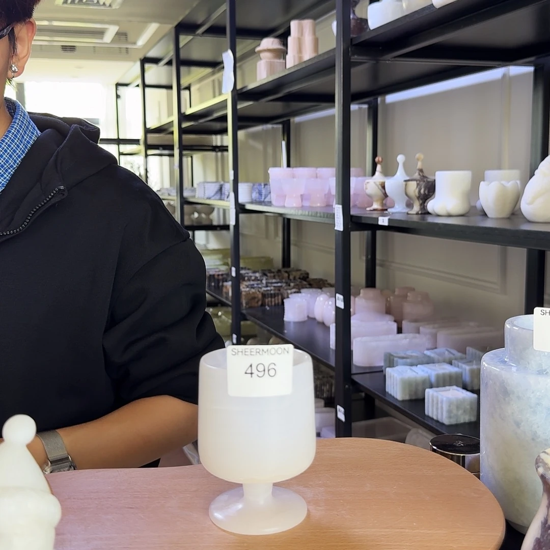 大理石496白玉高脚杯