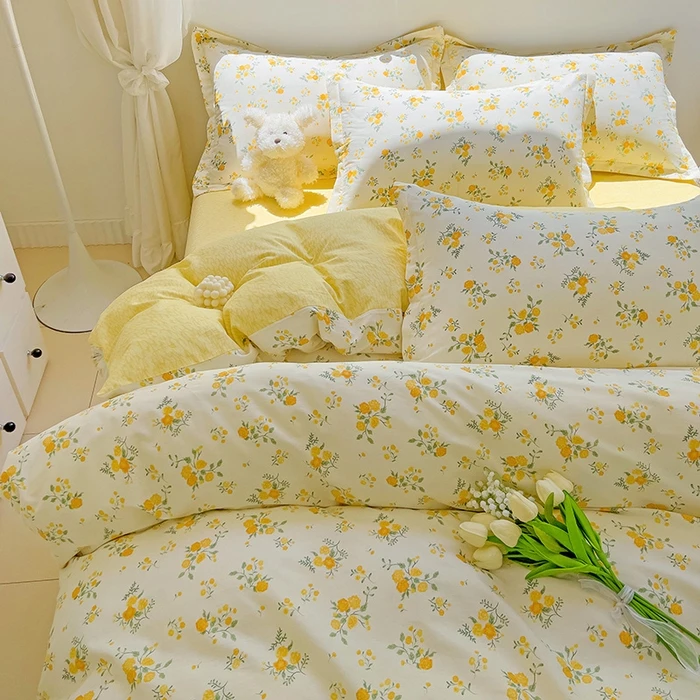 2025新款款ins风可爱少女小碎花小清新全棉100棉四件套学生三件套