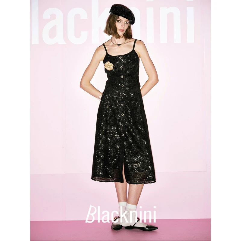 blacknini"繁星套"意大利SMI璀璨细闪珠片纱BE11DC005