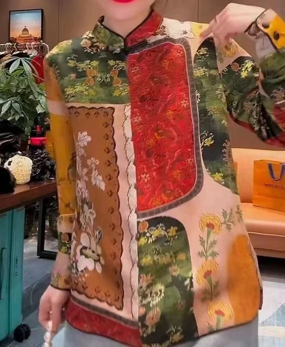 玛薇丝【满花】印花新中式衬衫