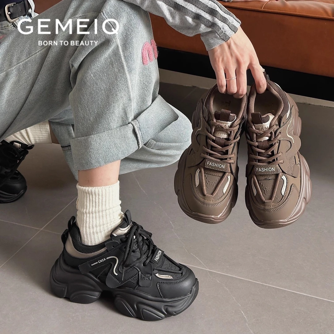 戈美其商场同款冬季复古厚底老爹鞋时尚百搭休闲运动鞋195668213