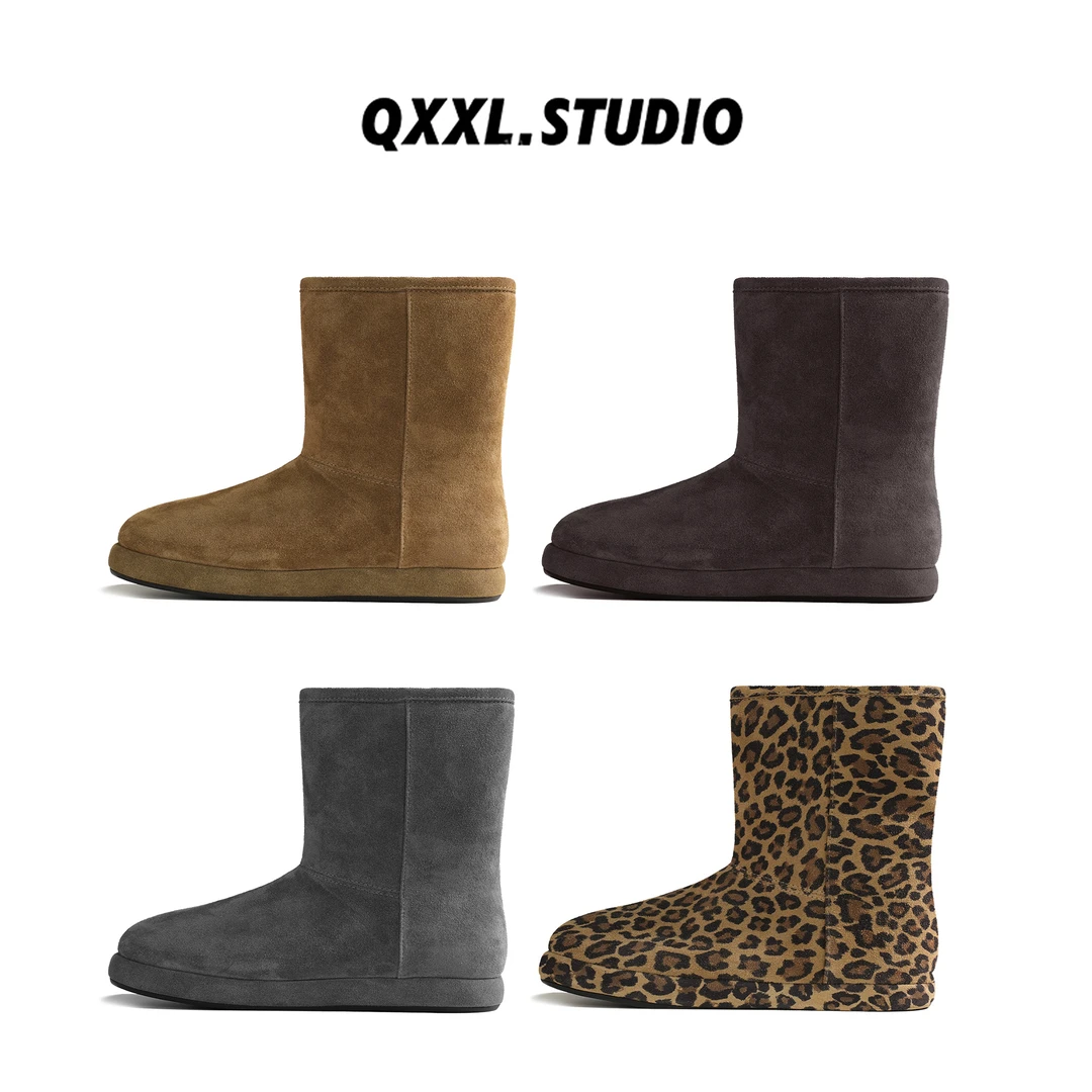 邱小小丽呀 冬季新款复古保暖加厚平底套筒雪地靴