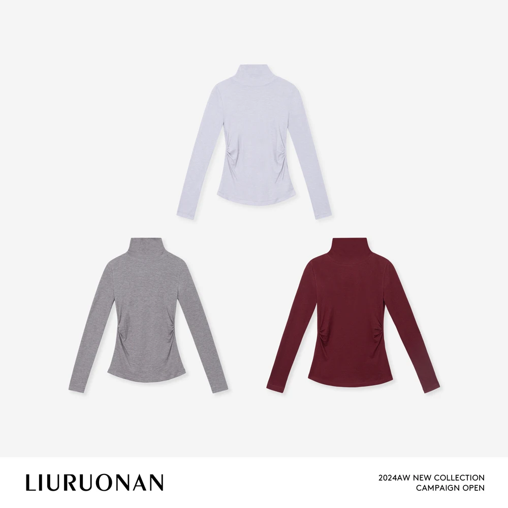 LIURUONAN 24AW 【天丝羊毛打底】高领长袖秋冬内搭T恤修身保暖上衣