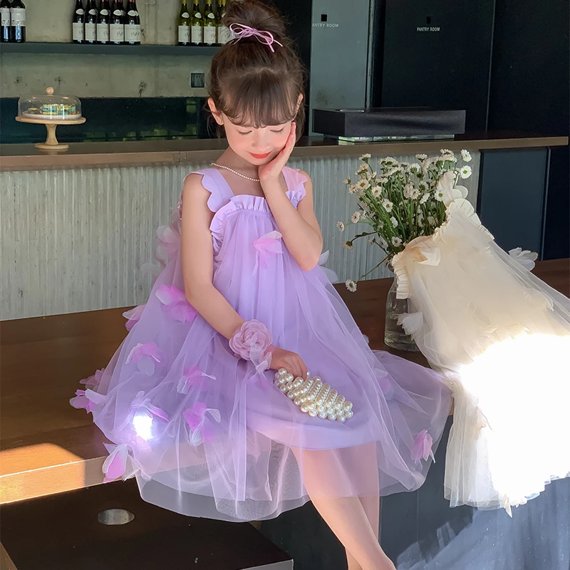 尤画2025原创设计师童品夏季女童中大童连衣裙68036