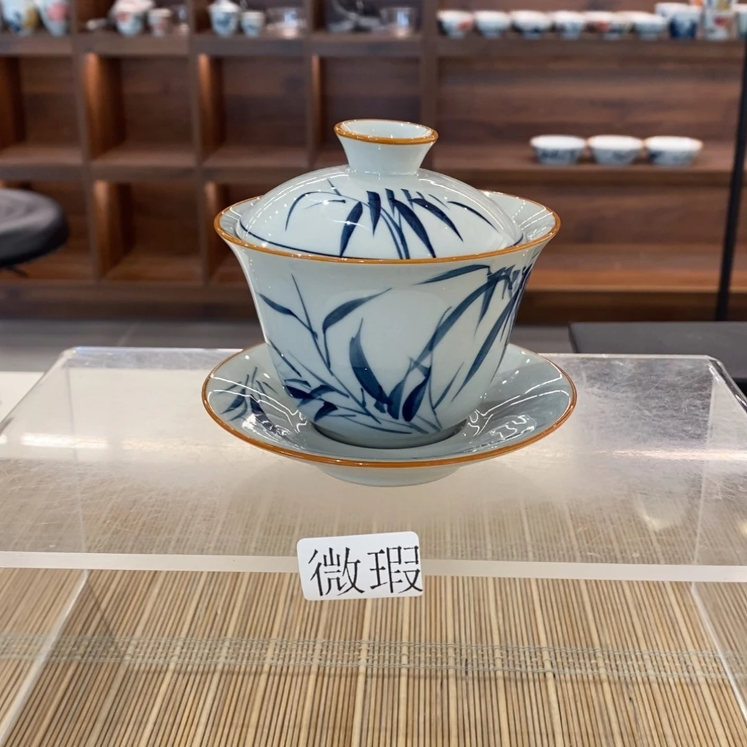 釉下彩老陶泥手工绘制