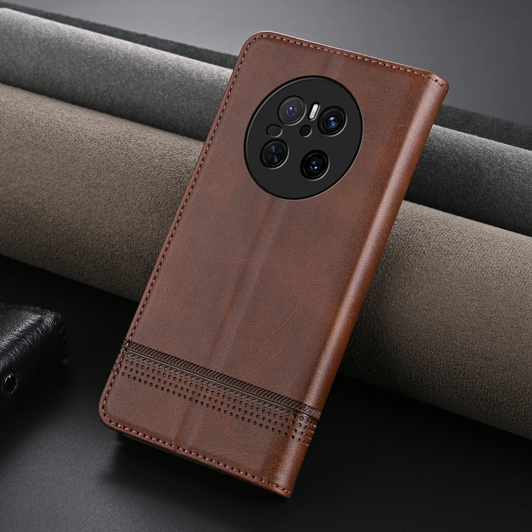 【高档牛纹+磁吸翻盖皮套】适用华为Mate70/Pro+手机壳商务全包防摔