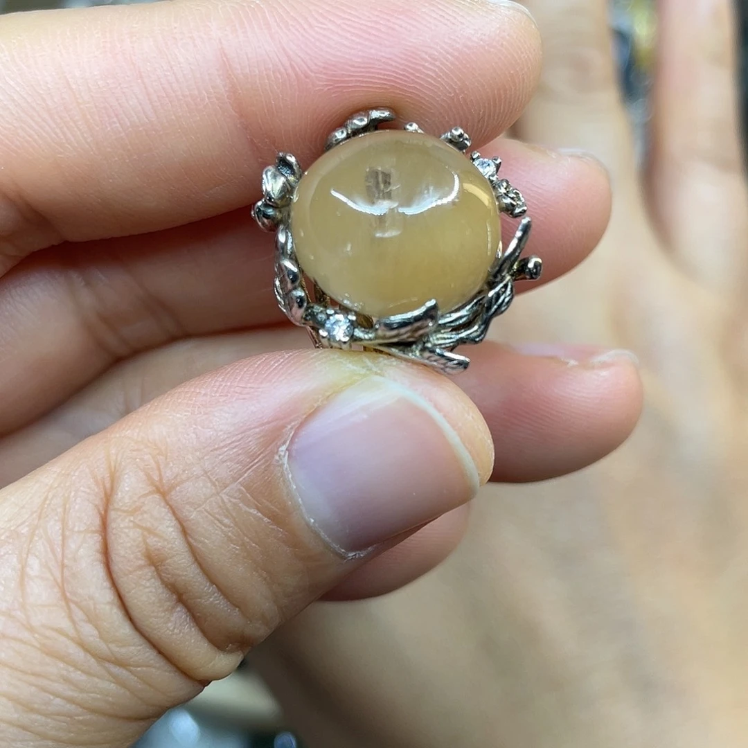 【闪购商品】银S925镶嵌珠宝半成品水晶戒指