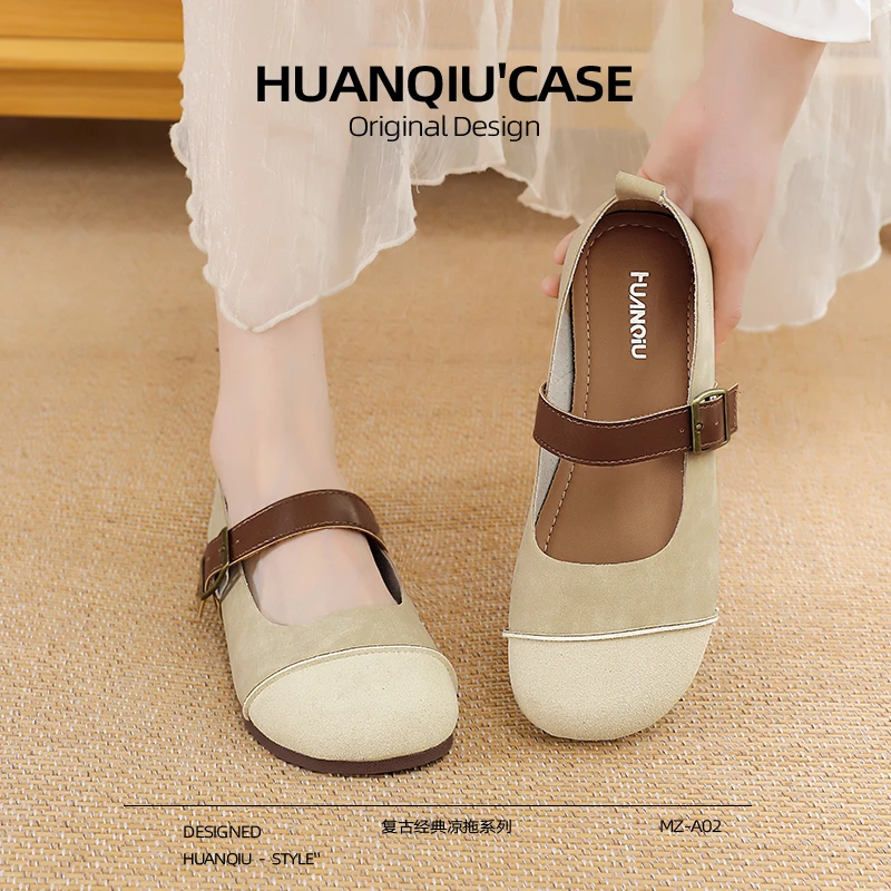 环球经典鞋女2025新款软底外穿时尚豆豆鞋凉鞋夏季百搭勃肯单鞋