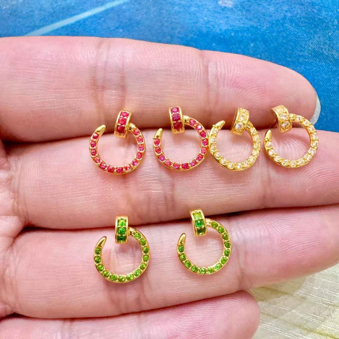 【SG】足金彩蓝宝简约甜甜圈耳钉 多样发一件 赠耳堵 培育