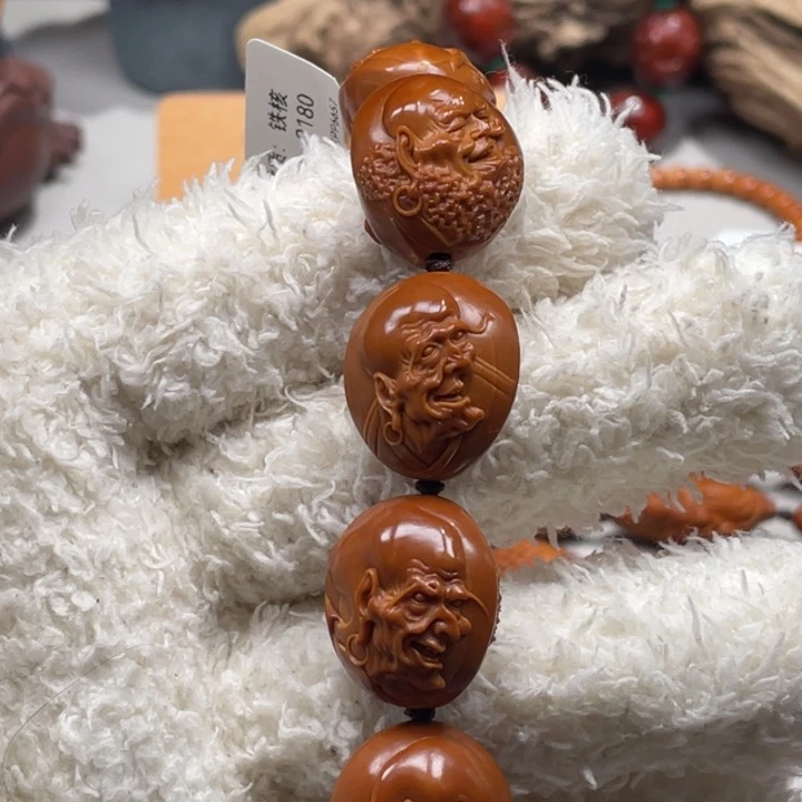 手串/手链橄榄核铁核双面浮雕十八罗汉