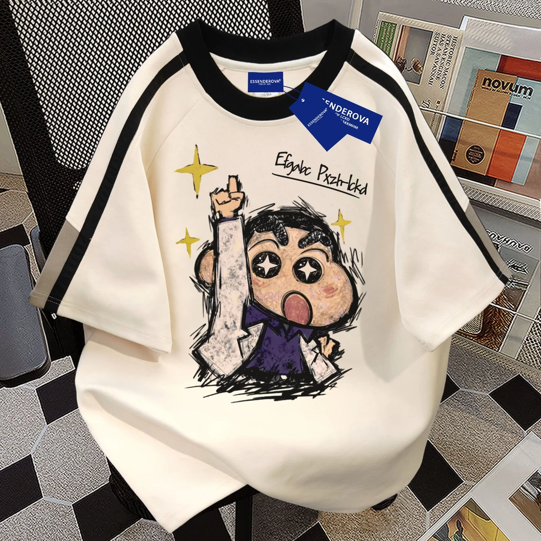 100%纯棉欧美复古潮流圆领短袖t恤男女夏季爆款学生百搭情侣上衣