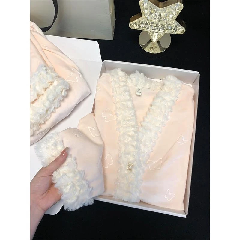 海岛绒睡衣女秋冬季天2025新款德绒磨毛青少年冬季成人连体睡衣