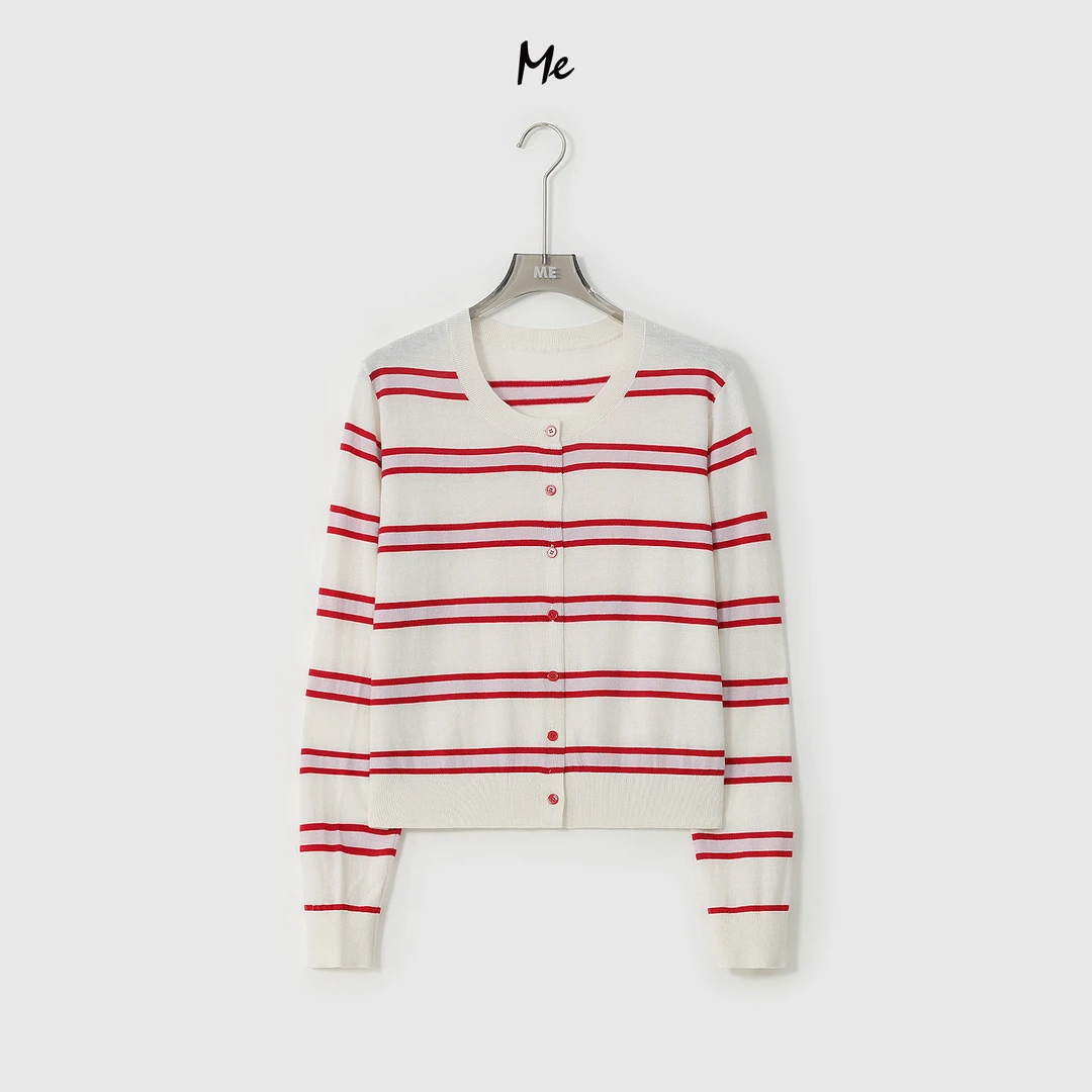 ME【MM可乐衫】绵羊毛混纺奢牌感云柔对条显瘦百搭时尚毛衣MESA2928