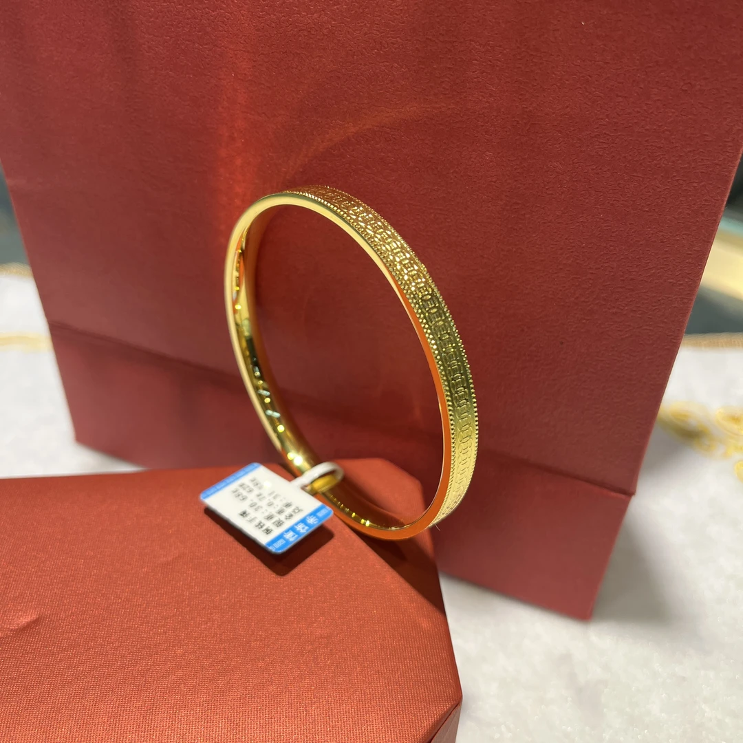 足银手镯 足银手镯 铸金工艺铜钱手镯时尚复古送人送礼精致百搭