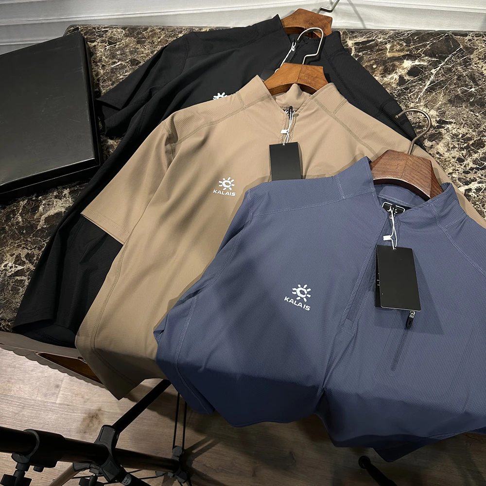 小太阳 2025纯色夏季新款冰丝翻领短袖POLO衫带NFC  5282