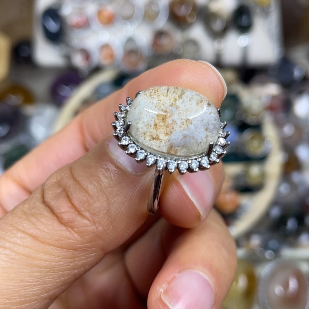 【闪购商品】银S925镶嵌珠宝半成品水晶戒指