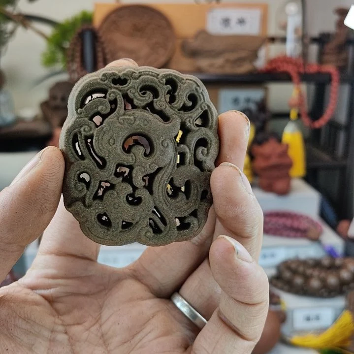 泥塑栀子花香有凤来仪香牌微瑕