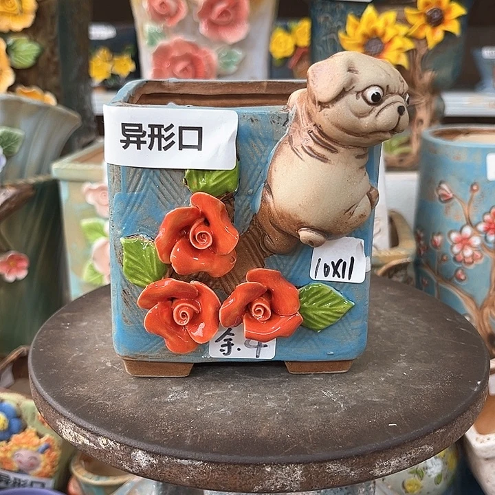 紫砂花盆粗陶材质多肉花盆