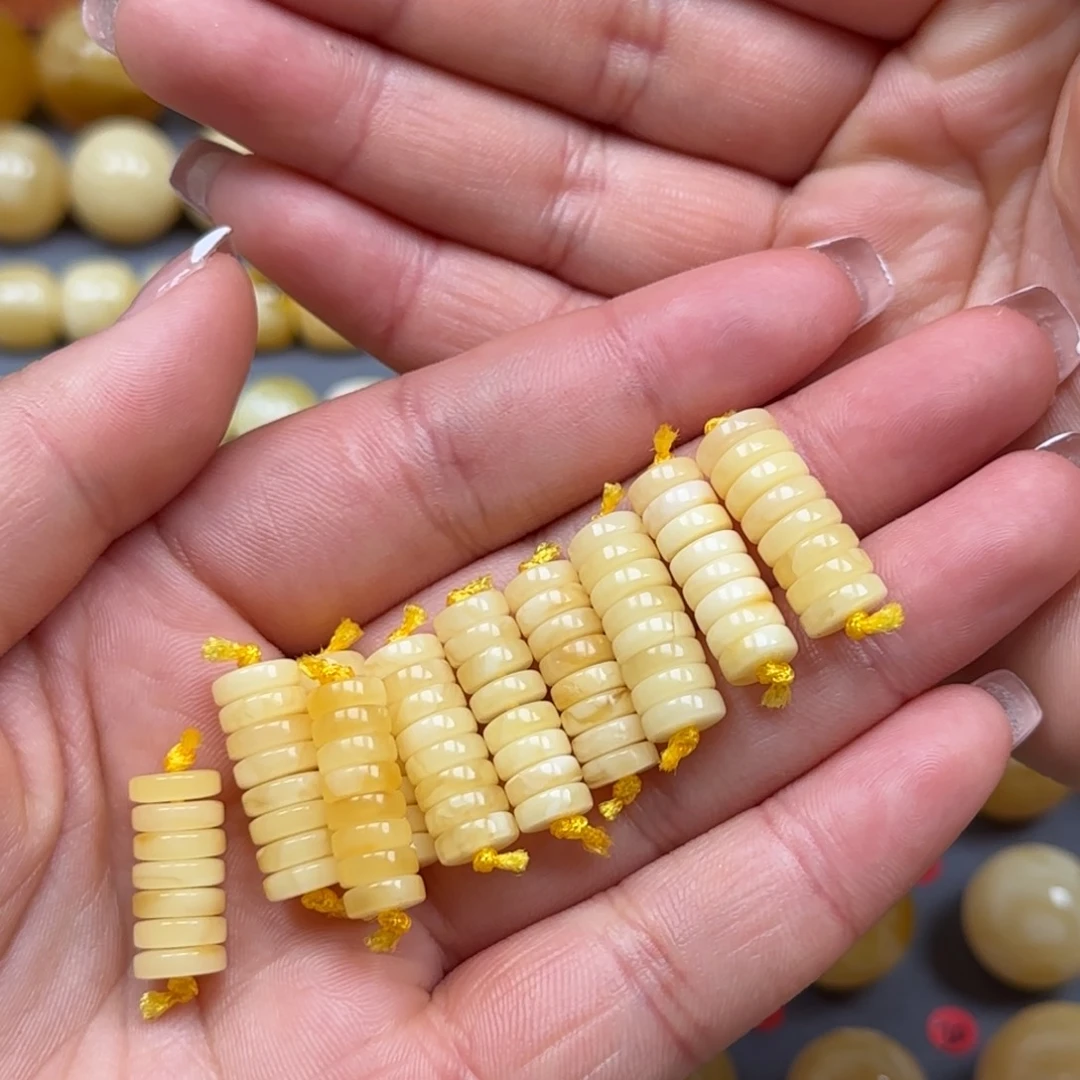 琥珀珠宝奇石未镶嵌俄料蜜蜡隔片7mm