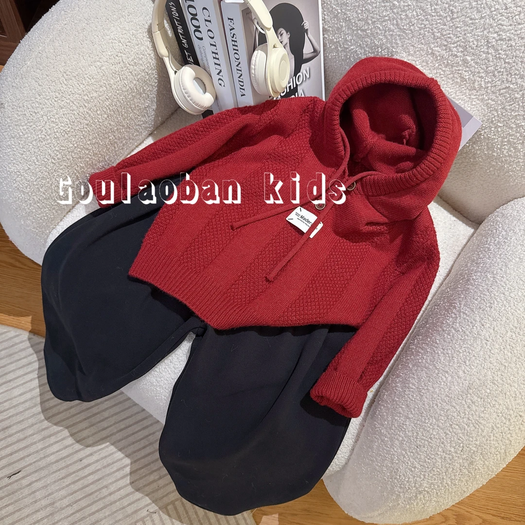 【新年限定红】男童中小童软糯纯色毛衣秋冬春内搭单穿百搭亲肤潮