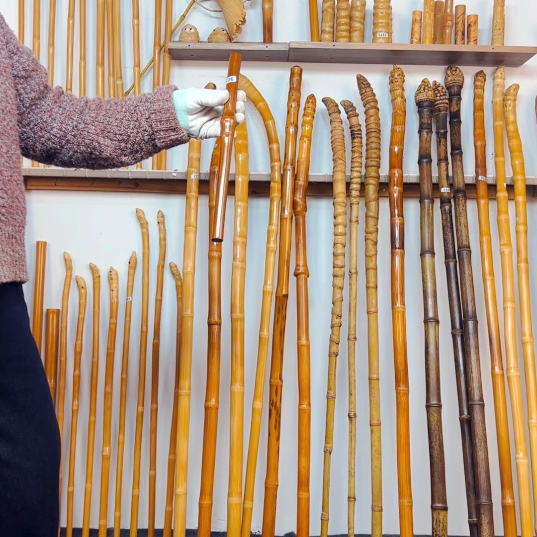 夤*1606玉竹手持盘玩棍文玩把件