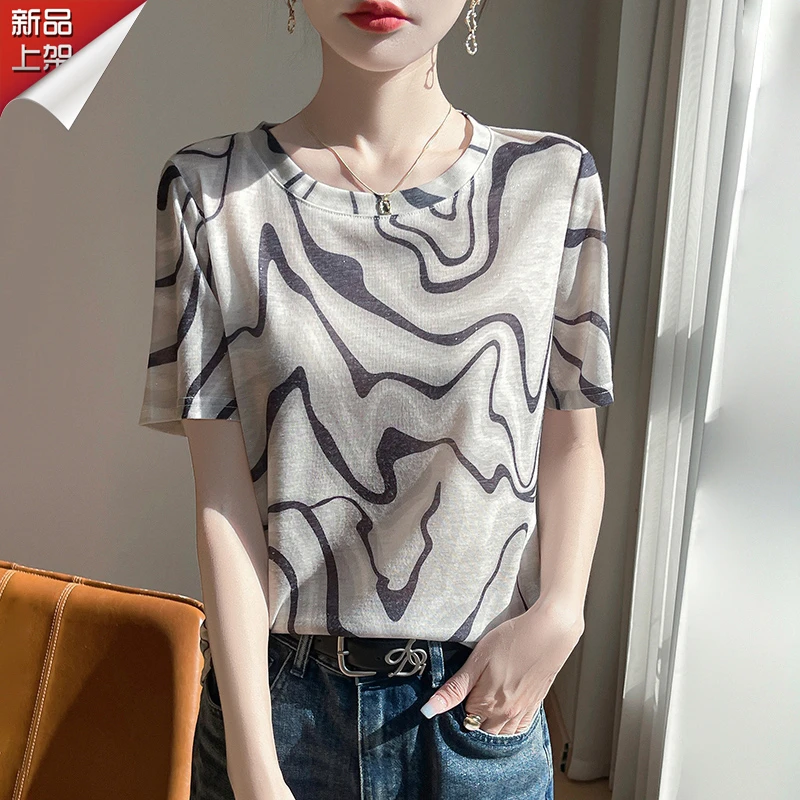 哥弟阿玛施正品短袖针织衫T恤女款2025夏季新款时尚爆款潮流上衣