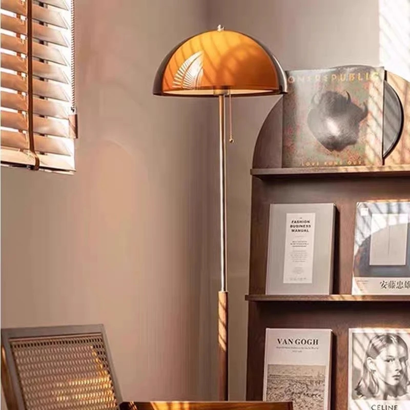 美式中古客厅落地灯落日氛围灯卧室床头设计师复古沙发旁立式台灯