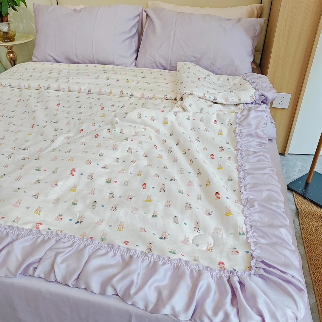 凉而不冰A版纯棉双层纱B版莱赛尔天丝双拼夏被空调被双面睡可机洗