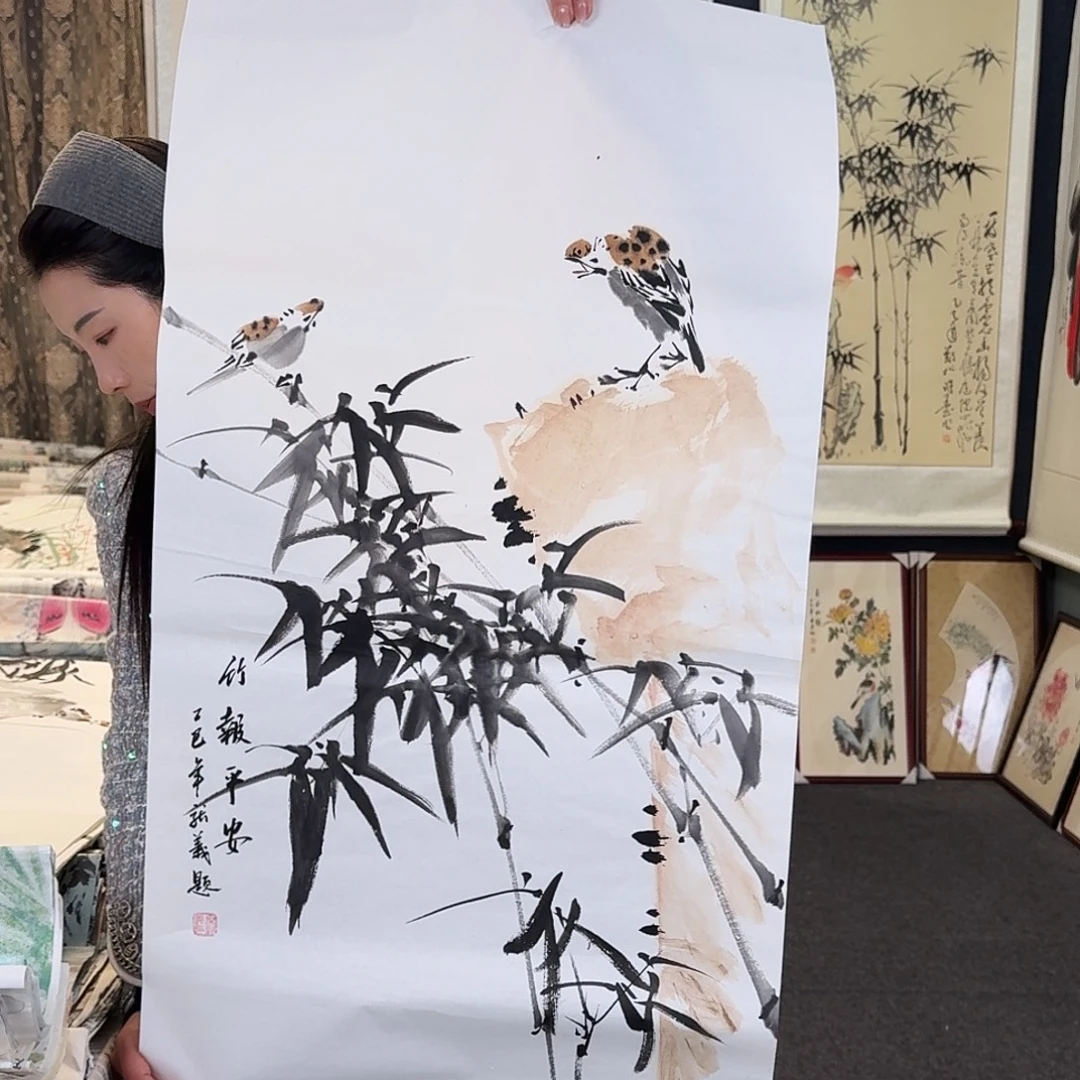 纯手绘国画作品三尺