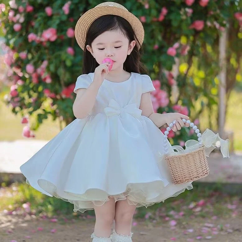 女童连衣裙夏公主裙婚礼儿童周岁礼服女宝宝蓬蓬裙花童礼服小女孩