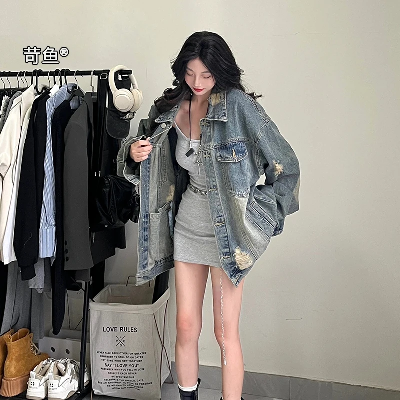 苛鱼牛仔外套女2025新款小个子设计感超好看爆款春秋洋气休闲女装
