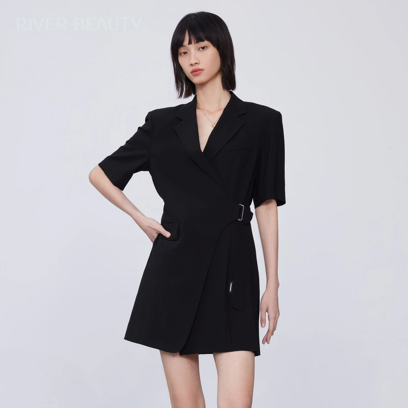 【小云总专属】 RB 黑色V领时尚A字小黑裙 RQ01323030