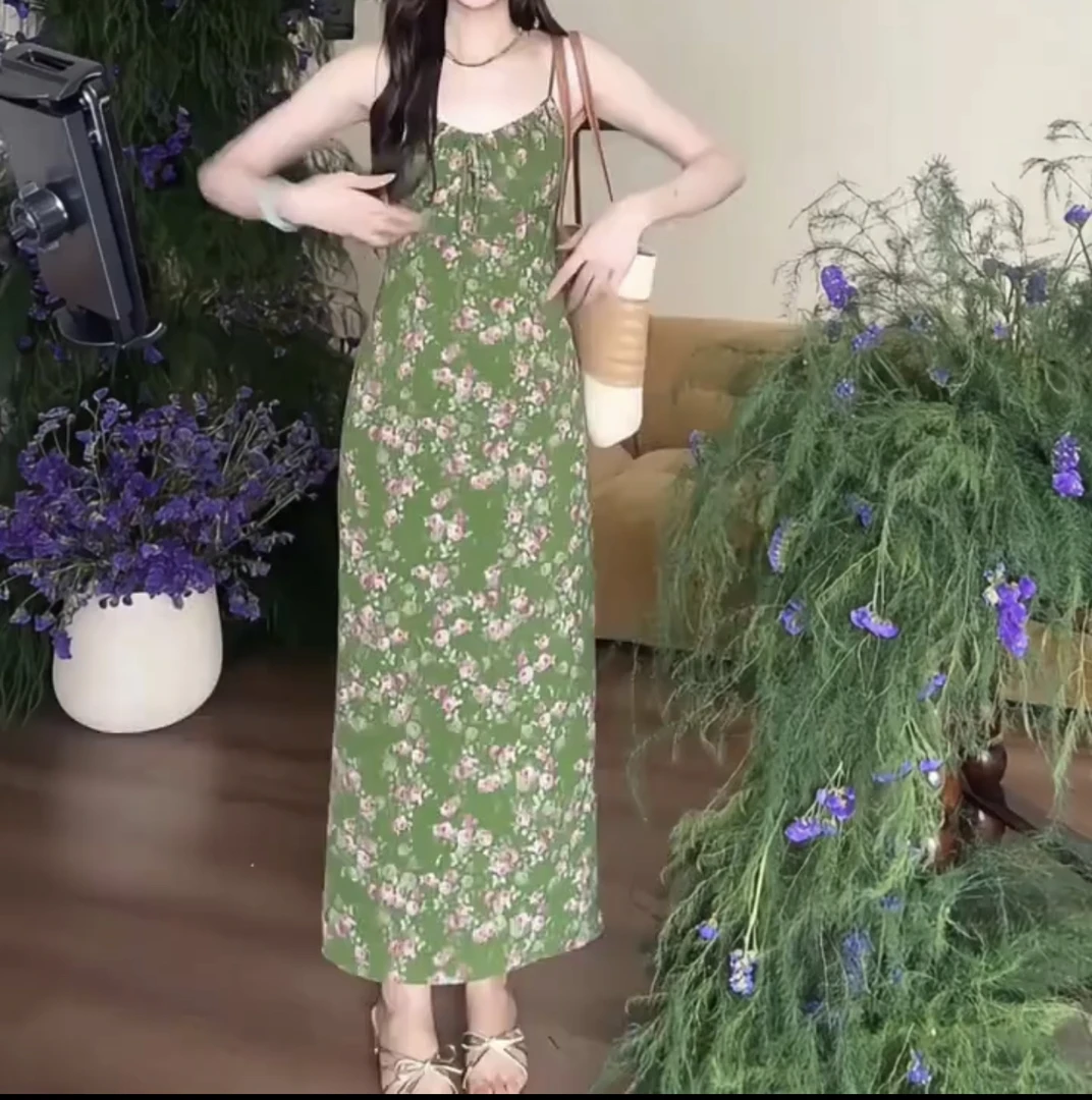 【盛夏物语】复古明媚气质显白碎花连衣裙港风显瘦长裙夏季开衫坎肩