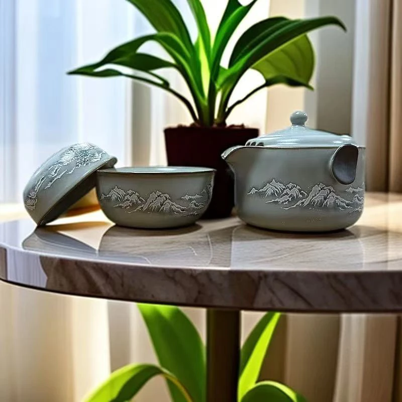 颜荣聪手抓壶雪景一壶两杯带包包