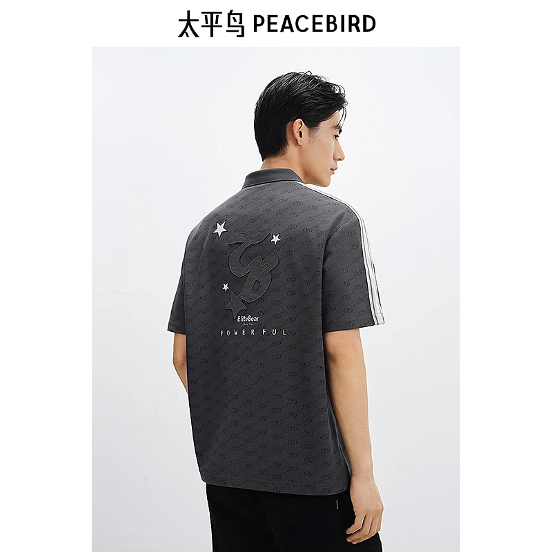 【老花满印】太平鸟50支珠地polo衫25夏季短袖痞帅t恤BACOF210X